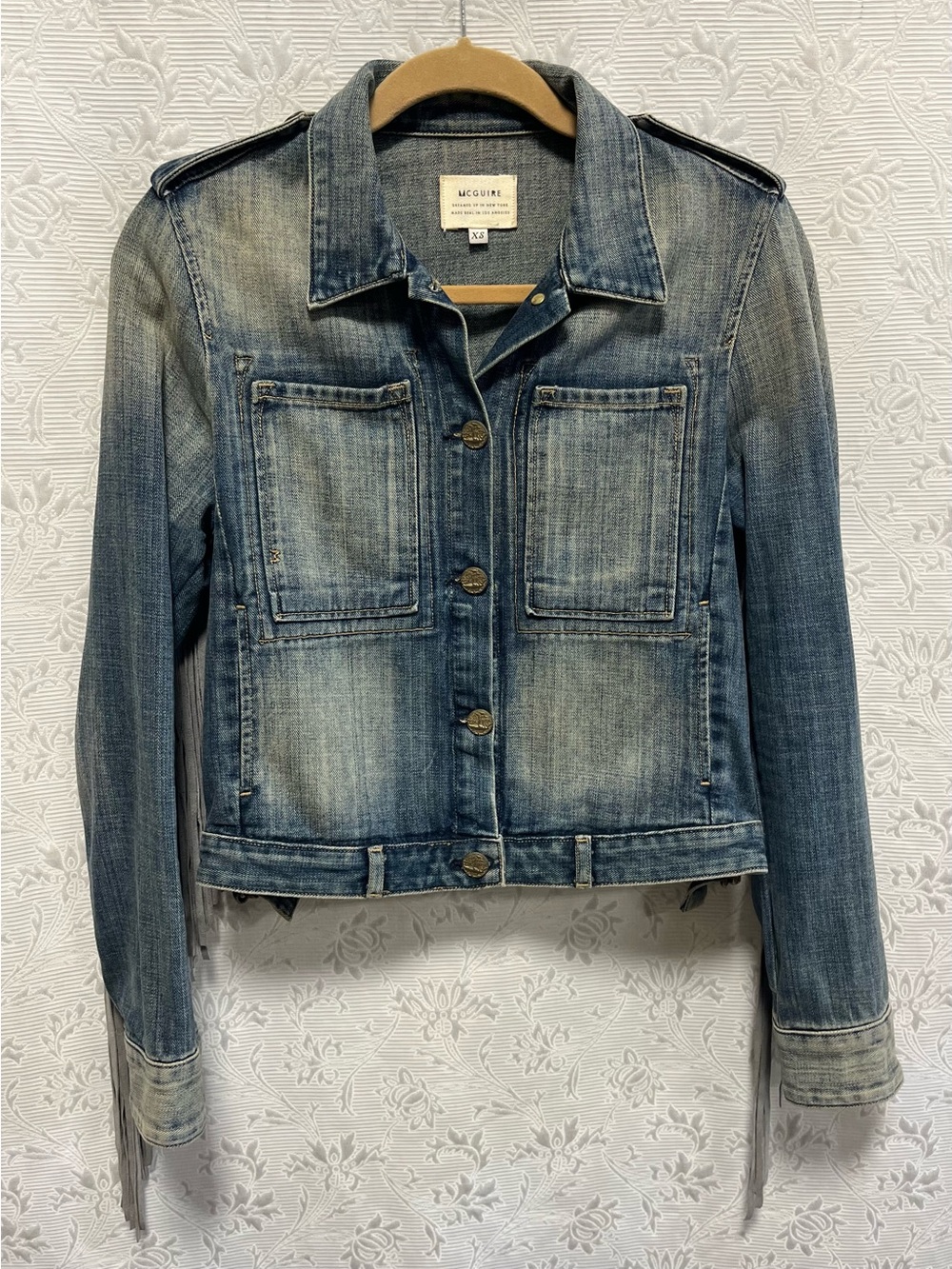 McGuire Skywalker Denim Jacket with Suede Fringe XS